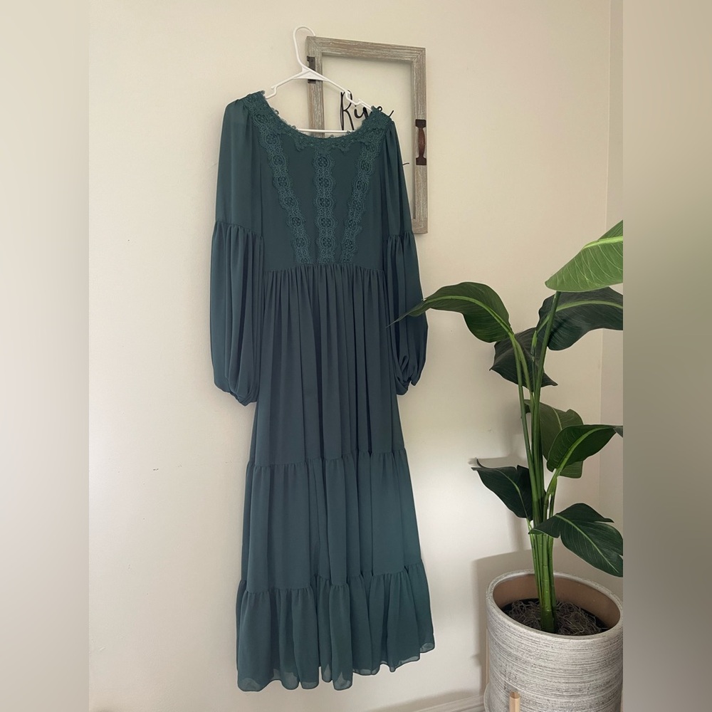 Joyfolie Forest Green Long Sleeve Maxi Dress - Picture 7 of 15